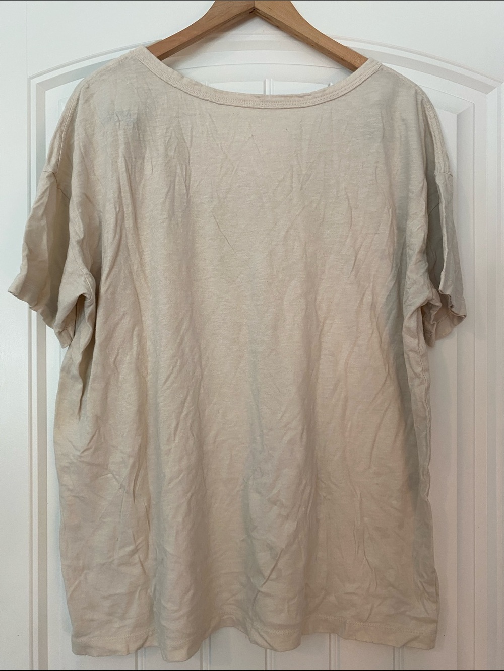 aerie Lightweight V-Neck Short Sleeve Tee - Cream size Large - Picture 7 of 7